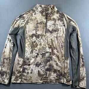 Kryptek Long Sleeve 1/4 Zip Shirt Mens in Highlander Camouflage 55% Merino Wool